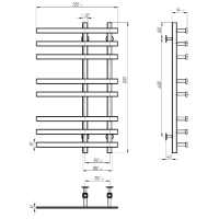 LI500800EBS LINEA Рушникосушарка електрична П8 500х800 з нержавійки, колір чорний матовий (1 сорт) DEVIT фото 1