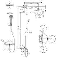 27185000 Croma Showerpipe 220 1jet Душова система д/душа (1 сорт) HANSGROHE фото 1