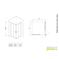 PRI2922C PRIME Душова кабіна, розсувна - квадратна 90*90 - хром/прозоре скло (1 сорт) PRIMERA фото 1