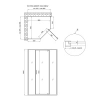 Душова кабіна Scorpio CRM10115-AC6 п'ятикутна 100х100 см, скло 6 мм Clear, CalcLess, розпашна, без піддону Qtap QTAP фото 1