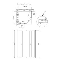 Душова кабіна PISCES CRM107-9SP5, квадрат, 75-90x75-90, скло 5мм Pear, регул. профіль, розсувні., без піддона QT QTAP фото 1