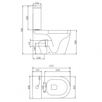 3010162 Universal Компакт безобідковий + кришка soft-close, quick-fix (3уп) (1 сорт) DEVIT фото 1