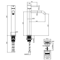 Z00703000030005 TEO-T (TALL) Змішувач для раковини з донним клапаном, хром (1 сорт) Bossini фото 2