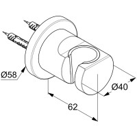 20552N0-15 NOVA FONTE Puristic Настінний тримач для ручного душу, брашоване золото (1 сорт) KLUDI фото 2