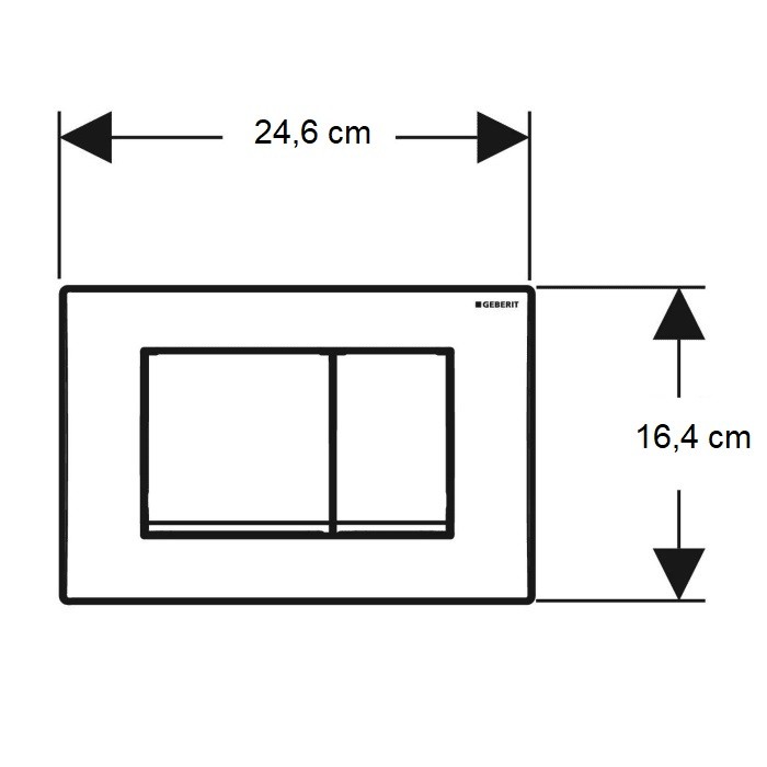 115.137.46.1 Delta30 Клавіша змиву з подвійним змивом: Матовий хром (1 сорт) GEBERIT фото 2