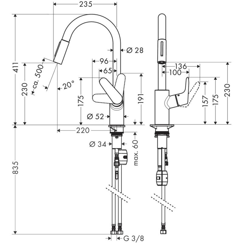 31815670 Focus M41 Змішувач д/кухні (1 сорт) HANSGROHE фото 1