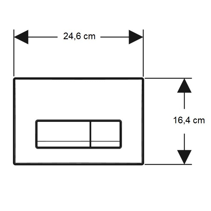 115.119.46.1 Delta50 Клавіша змиву з подвійним змивом: Матовий хром (1 сорт) GEBERIT фото 2