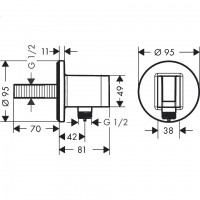 26888000 HG FixFit S Шлангове підключення з тримачем, хром (1 сорт) HANSGROHE фото 1