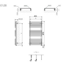 WWQSN087045KS96E8P Рушникосушка електрична Quadrus Slim One 870-450, колір Soft 9016 (білий мат - ефект SoftTouch), приховане підключення справа (1 сорт) Terma фото 2