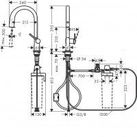 76803000 HG Aqittura M91 Змішувач д/кухні FilterSystem 210 1 jet, хром (1 сорт) HANSGROHE фото 1