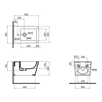 Біде Crow підвісне 520х360х290 White Qtap QTAP фото 1