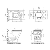 Унітаз Scorpio підвісний Rimless 515x355x365 мм з сидінням Slim Duroplast/ Soft-close/ Quick relase Matt Black Qtap QTAP фото 1