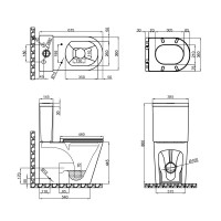 Унітаз Scorpio підлоговий Rimless 670x360x850 мм з сидінням Slim Duroplast/ Soft-close/ Quick relase White Qtap QTAP фото 1