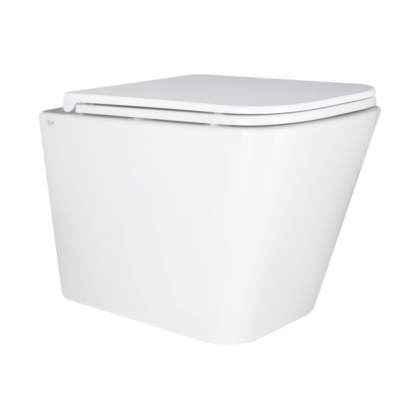 Унітаз Tern підвісний Ultra Quiet 490x340x350mm з сидінням Slim Duroplast/ Soft-close/ Quick relase  WHITE Qtap QTAP