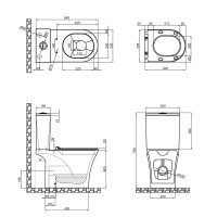 Унітаз Presto підлоговий Rimless 665х345х770 мм з сидінням Slim Duroplast/ Soft-close/ Quick relase White Qtap QTAP фото 1