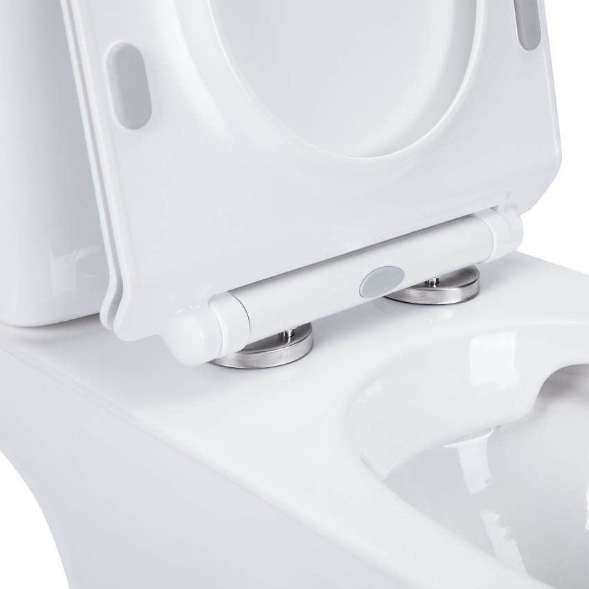 Унітаз Presto підлоговий Rimless 665х345х770 мм з сидінням Slim Duroplast/ Soft-close/ Quick relase White Qtap QTAP фото 3