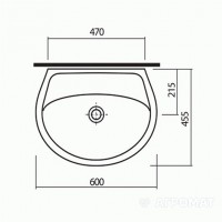 M1116000U IDOL Раковина 60см, з 1 отв.під зміш., з переливом, білий глянець (1 сорт) KOLO фото 2