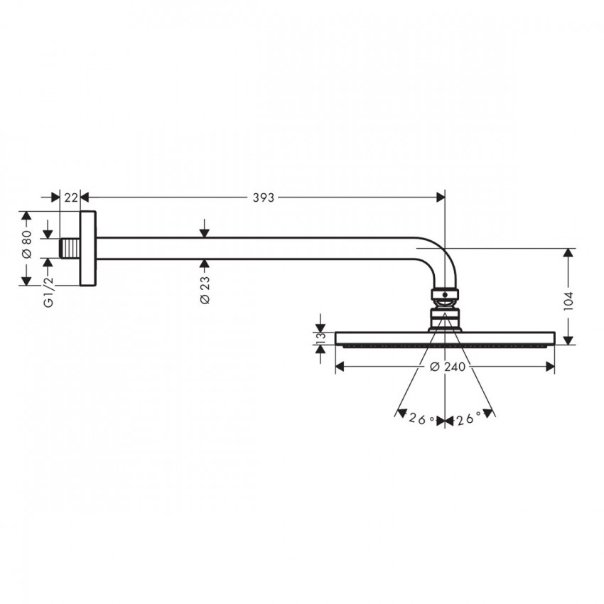 27607000 Raindance S 1jet PowderRain 240 Верхній душ (1 сорт) HANSGROHE фото 2