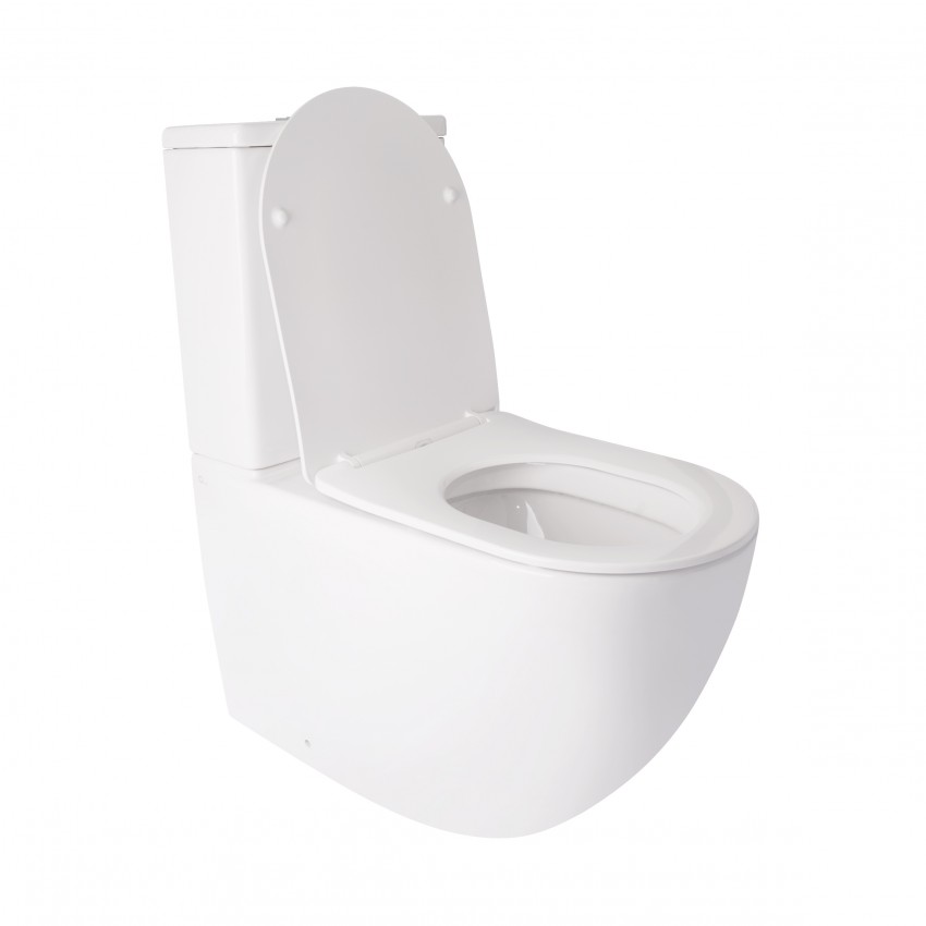 Унітаз Jay підлоговий 680х370х815 мм з сидінням Slim Duroplast/ Soft-close White Qtap QTAP фото 2