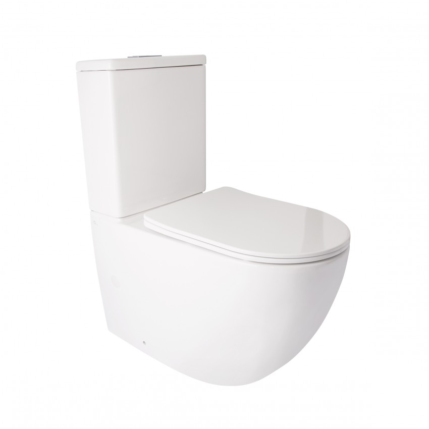 Унітаз Jay підлоговий 680х370х815 мм з сидінням Slim Duroplast/ Soft-close White Qtap QTAP