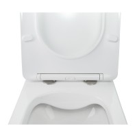 Унітаз Jay підвісний Rimless 520х360х320 мм з сидінням Slim Duroplast/ Soft-close/ Quick relase White Qtap QTAP фото 4