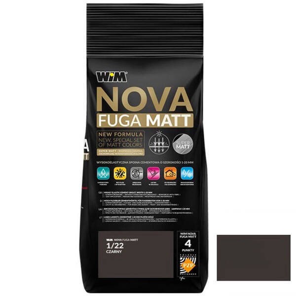 Зат WIM  NOVA FUGA MATT 1/22  2кг чорний WIM