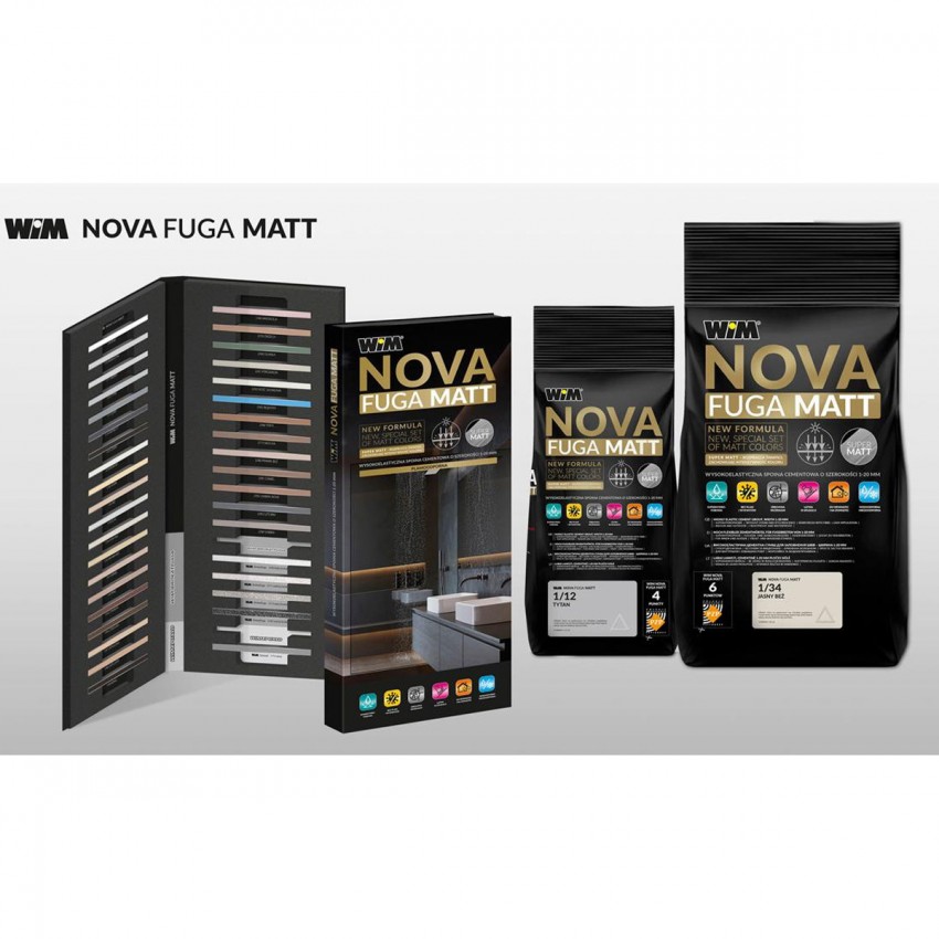 Зат WIM  NOVA FUGA MATT 1/22  2кг чорний (1 сорт) WIM фото 1