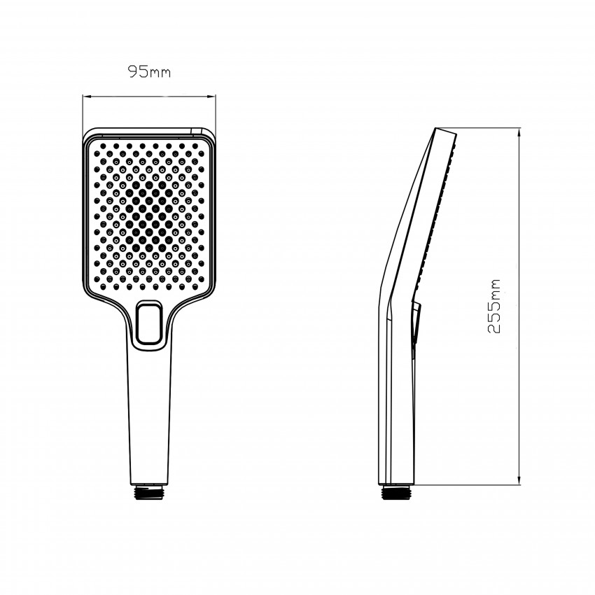 Лійка для ручного душу Rucni 140x95 мм прямокутна QTRUC125BLM45959 Black Matt Qtap QTAP фото 1