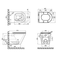 Унітаз Scorpio підвісний Rimless 515x355x365 мм з сидінням Slim Duroplast/ Soft-close/ Quick relase White Qtap QTAP фото 1