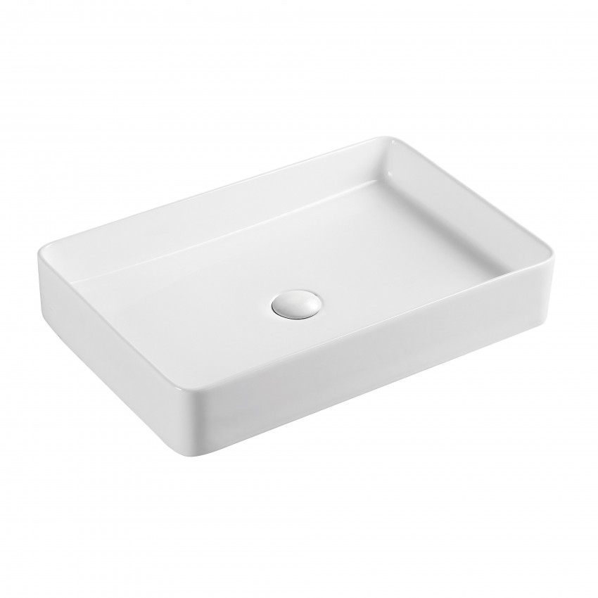 Qtap Tern раковина накладна прямокутна з донним клапаном 600x405x110mm WHITE QTAP