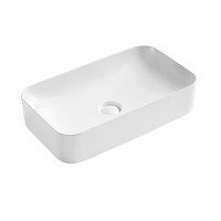 Qtap Tern раковина накладна прямокутна з донним клапаном 605x350x140mm WHITE