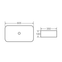 Qtap Tern раковина накладна прямокутна з донним клапаном 605x350x140mm WHITE QTAP фото 1