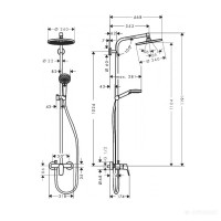 27284000 Crometta E 240 1jet Showerpipe Душова система д/душа (1 сорт)