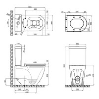 Унітаз Robin підлоговий Rimless 665x380x845 мм з сидінням Slim Duroplast/ Soft-close/ Quick relase White Qtap QTAP фото 1