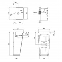 Раковина Tern підлогова моноблок з донним клапаном 440х380х830 мм White Qtap QTAP фото 1