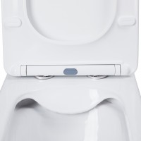 Унітаз Nando підлоговий Rimless 620х345х800 мм з сидінням Slim Duroplast/ Soft-close/ Quick relase White Qtap QTAP фото 3