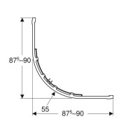 560.121.00.2 GEO Душова кабіна, 1/4 кола, 90х90см, h=190см, скло прозоре, проф.сріблястий (1 сорт) GEBERIT фото 2