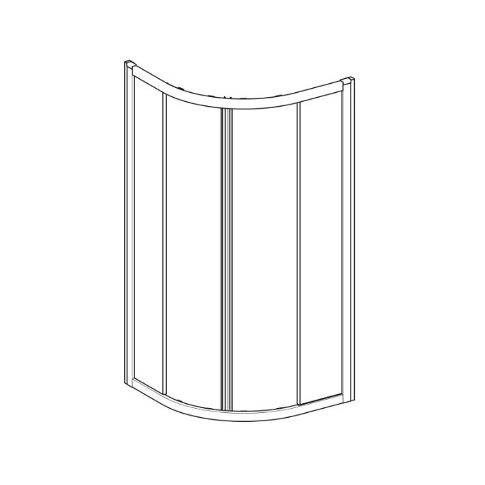 560.121.00.2 GEO Душова кабіна, 1/4 кола, 90х90см, h=190см, скло прозоре, проф.сріблястий (1 сорт) GEBERIT фото 1