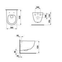 H8669570000001 PRO Унітаз підвісний Rimless з кришкою Slim Soft Close, білий (1 сорт) LAUFEN фото 3