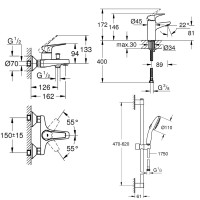 UA121624S1 Bau Flow Комплект змішувачів для ванни (3 пак) (1 сорт) GROHE фото 4