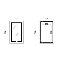 Дзеркало Kubis настінне прямокутне з LED-підсвічуванням Touch, з антизапотіванням, з димером, рег. яскравості 800х500 мм Lidz LIDZ фото 1