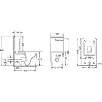 Унітаз Crow підлоговий Rimless 640х360х835 мм з сидінням Slim Duroplast/ Soft-close White Qtap QTAP фото 1