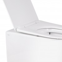 Унітаз Swan підлоговий Rimless 560х360х410 мм з сидінням Slim Duroplast/ Soft-close/ Quick relase White Qtap QTAP фото 4