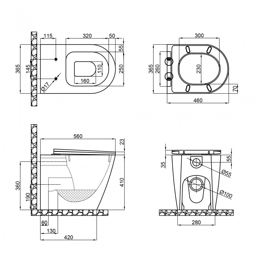 Унітаз Swan підлоговий Rimless 560х360х410 мм з сидінням Slim Duroplast/ Soft-close/ Quick relase White Qtap QTAP фото 1