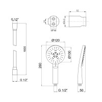 Набір душевого гарнітуру Qtap 3 в 1 (QT01L + QTCRMA030 + QTHADPVC160C) хром QTAP фото 1