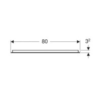 502.807.00.1 Option Basic Square Дзеркало -80см, підсвітка зверху по горизонталі (1 сорт) GEBERIT фото 2