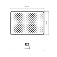 Лійка для верхнього душу Hlavova 280x190 мм прямокутна QTHLA107CRM45946 Chrome Qtap QTAP фото 1