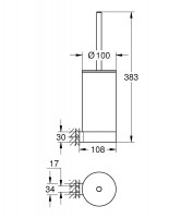 41215KF0 Selection Щітка д/унітазу, чорний матовий, колба біла (1 сорт) GROHE фото 1