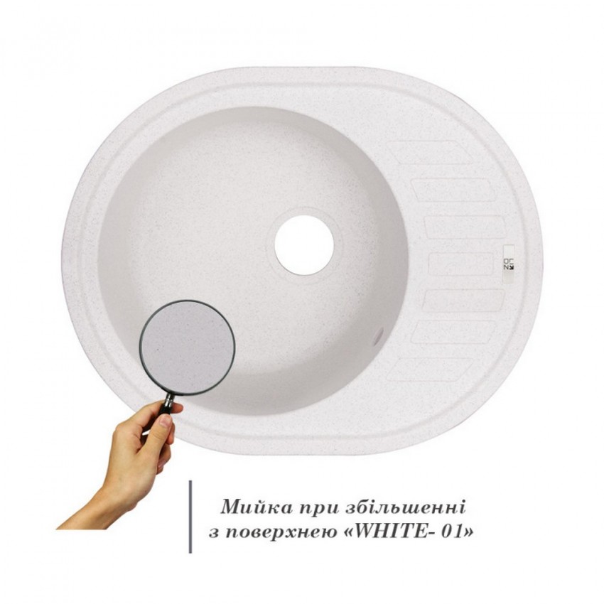 Мийка для кухні (WHI-01) 620х500/200 Lidz LIDZ фото 2