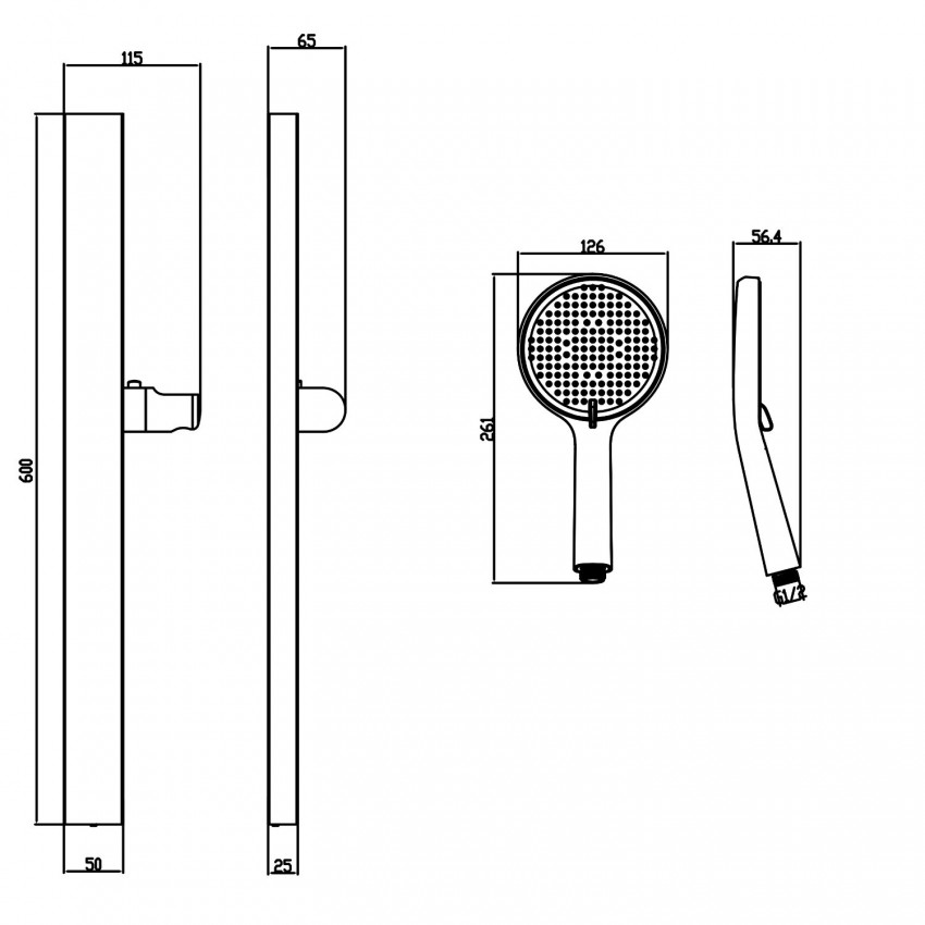 5050031B DO IT Душовий набір,  brushed gun metal (1 сорт) DEVIT